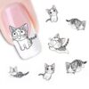 Grey Cat Nail Art