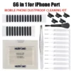 66PCS Mobile Phone Speaker Charging Port Cleaning Set Dust Plug for iPhone 15 14 13 Samsung Xiaomi Earphones Cleaner Kit Brush