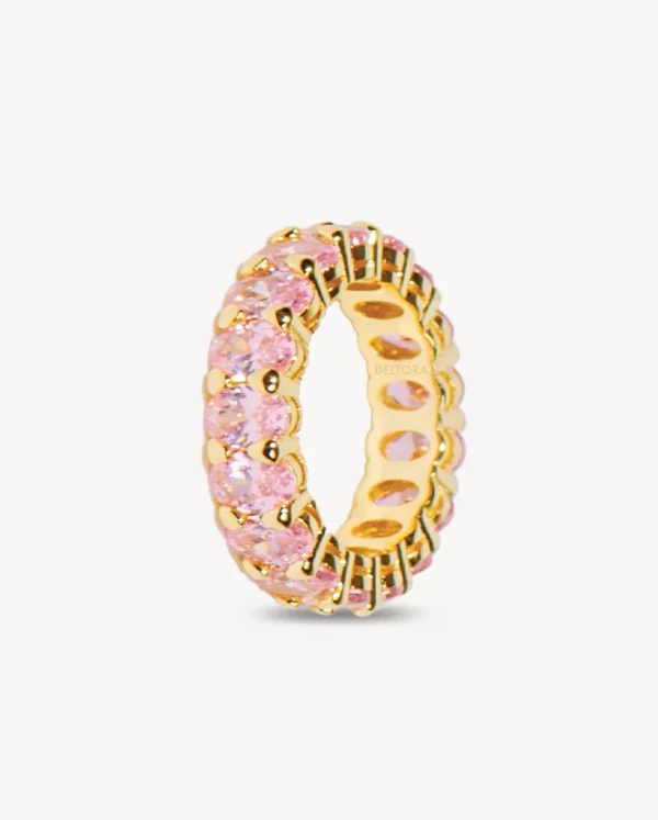 Iconic Nina Gold Ring in Pink Crystal